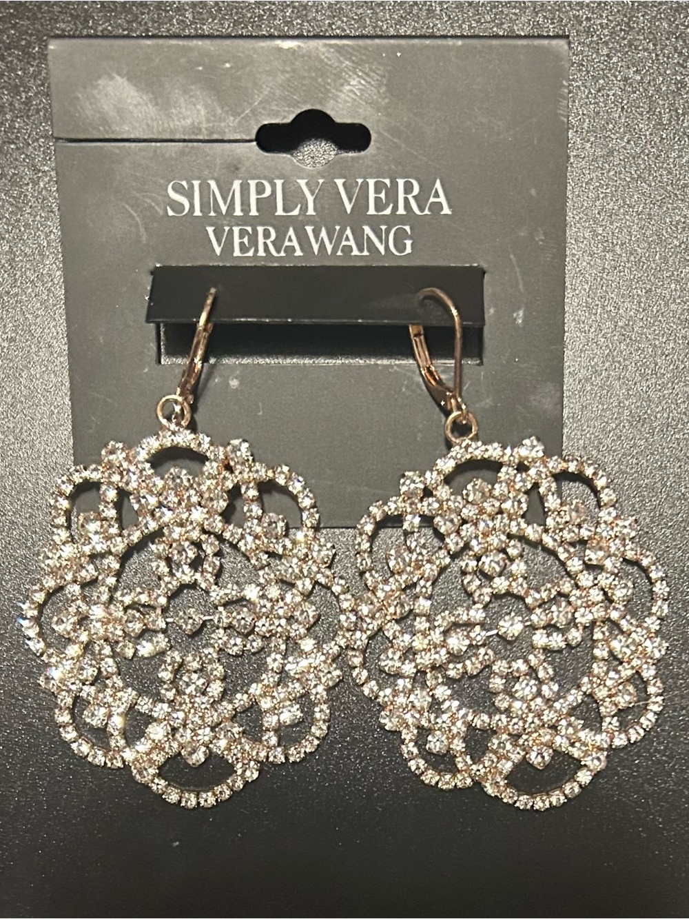 Kohl's Simply Vera Vera Wang Rose Gold Crystal Floral Drop Earrings